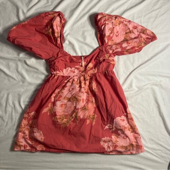 Free People Peony Babydoll Dress Pink Floral Size Medium - Picture 4 of 6